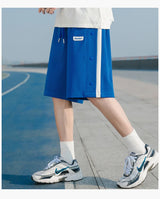 2023 summer new light luxury fashion casual beach pants men straight shorts loose pants boutique clothing simple style unique shorts style 4098