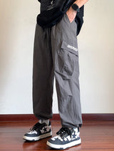 american retro straight leg cargo pants mens baggy casual outdoor gym trousers autumn thin tactical quick dry pantalones hombre unique cargo style 3440