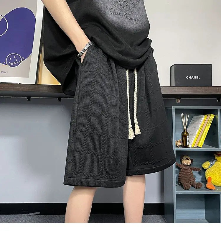 korean style niche casual shorts men summer workwear five point pants design trendy brand loose couple style retro sports pants unique shorts style 2164