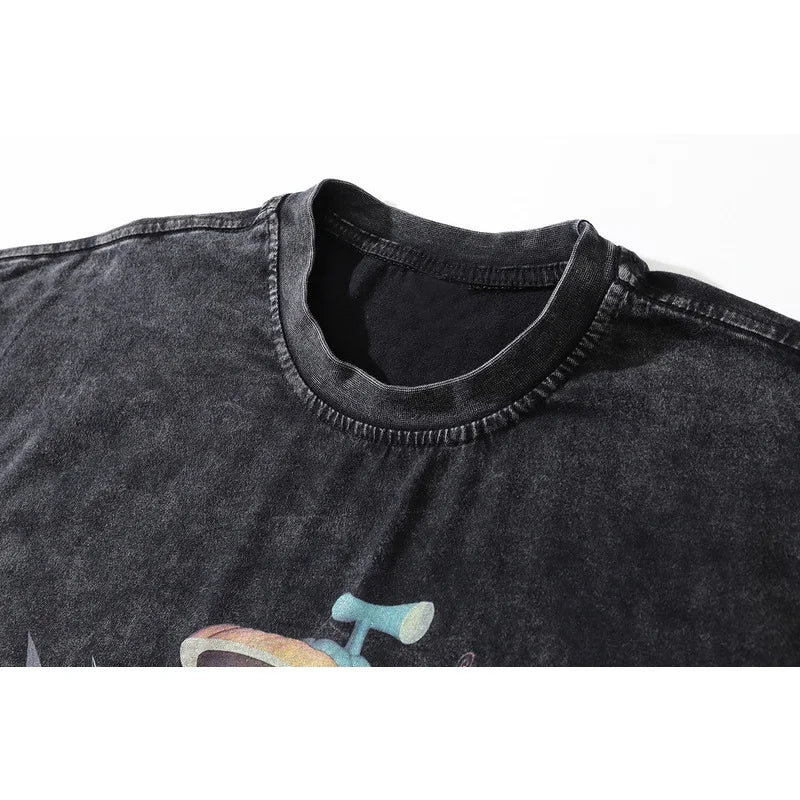 Skatercore Oversized shirt – Aolamegs Mens T Shirt Letter Printed Anime Esthetics Graphic