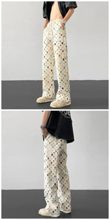 cotton casual pants men fashion retro colored plaid pants men streetwear hip hop loose hollow out pants mens hole trousers m 3xl unique default style 3806