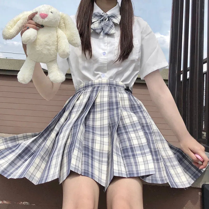 Jk Uniforms Gyaru School Uniform for Girl Student Pleated Skirt Uniform Set Women Short Sleeve Bow Tie Seifuku Japanese Style