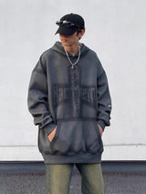 Washed Hoodies Sweatshirts Man Bleached Loose Oversize Casual Autumn W
