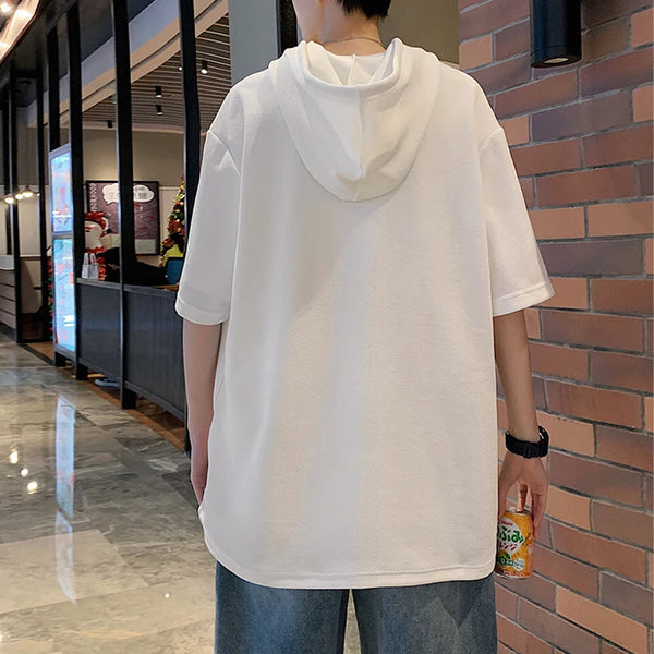 Sadcore Oversized shirt – Summer Y2K Vintage Short Sleeve Hoodie T Shirt For Men Loose