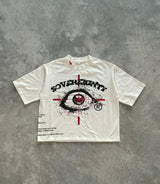 2024 American Street Retro Trendy Brand Oversized Short-sleeved Tops Men Y2k Hip-hop Rock Gothic Punk T-shirt Clothing Women