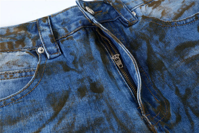 vintage ripped straight jeans blue distressed baggy jeans trousers streetwear luxury loose casual denim pants male y2k hombre unique jeans style 1101