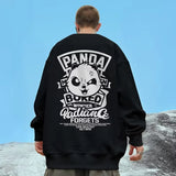 New Funny Panda Printed Sweatshirts For Men Autumn Oversized Retro