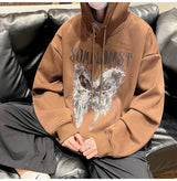 New Gothic Butterfly Printed Hooded Sweatshirt For Men Y2K Harajuku Fa