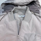 Double zippered hooded down jacket