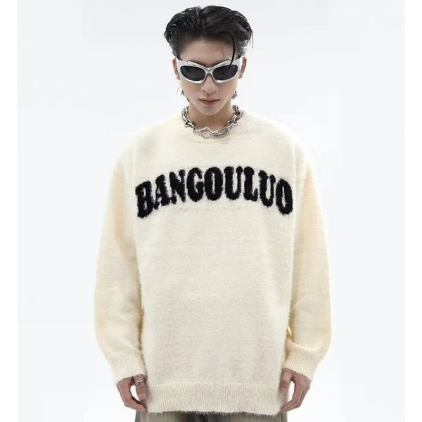 minimalist knit jumper, daily wear essential, trendy urban fashion top for men, layered streetwear look
