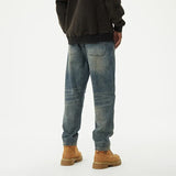 men streetwear fashion loose casual plus size denim harem jeans pant cityboy retro splice pocket cargo jeans trousers 40 38 military streetwear pants