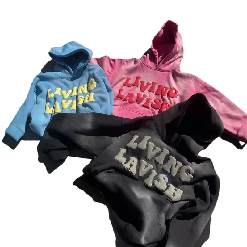 Y2k Winter Long Sleeved Hoodie Sweatshirt Oversized Winter Clothes Streetwear Y2k Vintage Punk Graffiti Print Top School Ootd