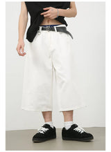 men summer streetwear fashion loose casual wide leg denim calf length jeans pants male vintage jeans baggy hosen pants unique jeans style 1498