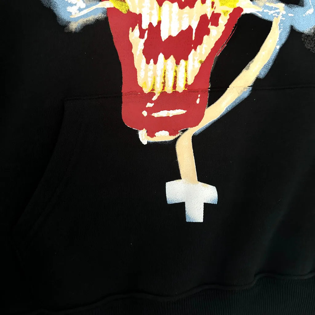 sadcore chrome print featuring new 2024 skull son of darkness merch playboi carti whole pullover hoodies hoody hooded sweatshirts velvet cotton thick 729