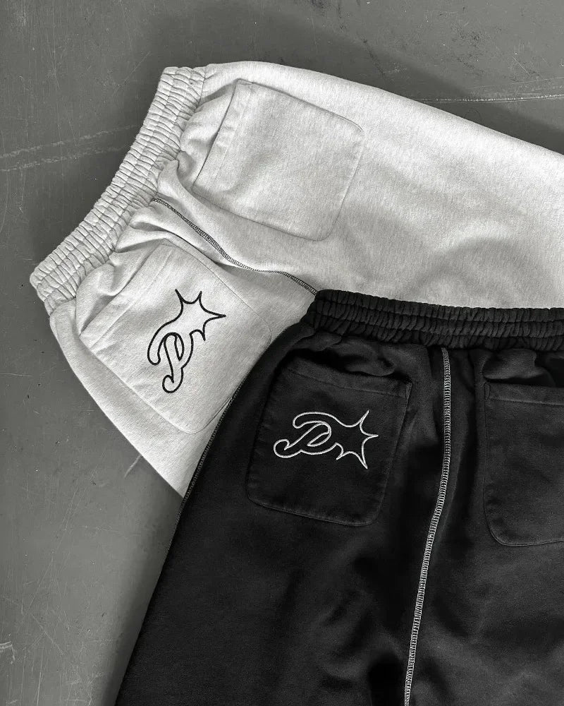 2024 new fashion trend letter embroidery pattern high waist sports pants mens y2k street hip hop harajuku jogger overalls sporty tapered joggers