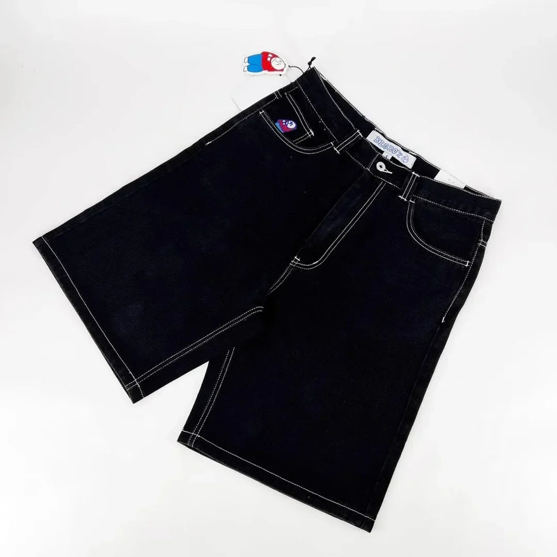 Wexwear Embroidery Shorts Skateboarding New Y2k Jeans Denim Baggy Harajuku Gym Basketball Shorts Men Letter Graphic Streetwear