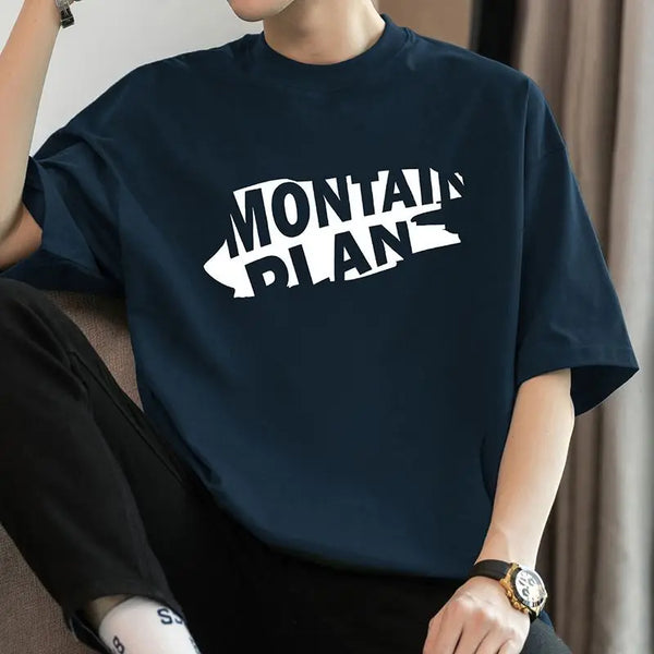 Y2k Anime panel – Heavy Cotton Clothes For Boys Short Sleeved Cotton Loose Clo