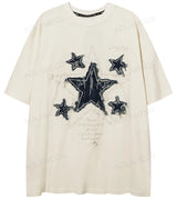Trapwear Crying angel – Men Short Sleeve T Shirts Embroidery Star Patchwork Tees Str