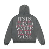 24ss Vintage SM Brand Fashion Washed Distressed stir fried salt high gram heavy vintage looped hoodie hooded sweatshirt