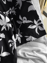 New 2021 luxury Men Classic Hibiscus Flowers Fashion 50% Silk Casual Shirts Shirt high quality Pocket Short sleeves #A48