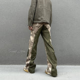 vintage camouflage denim jean street wear functioncan patches casual jeans pants mens baggy straight leg camou jeans overalls stacked flare jeans