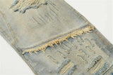 mens fashion ripped jeans blue straight baggy jeans trousers luxury loose casual distressed denim pants male unique jeans style 6059