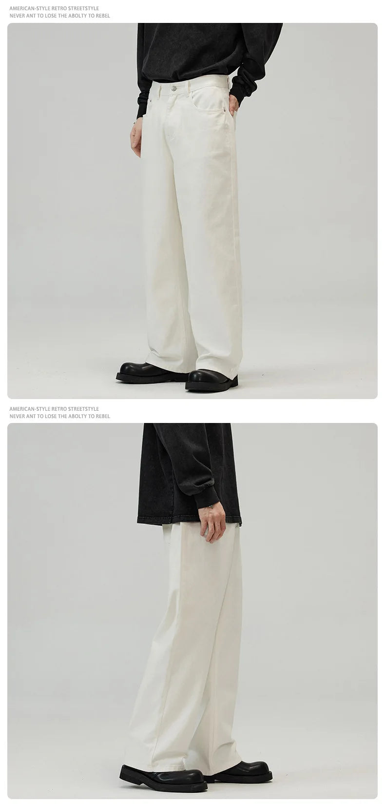men solid color denim wide leg straight streetwear fashion loose casual jeans pants women y2k jeans trousers unique jeans style 1830