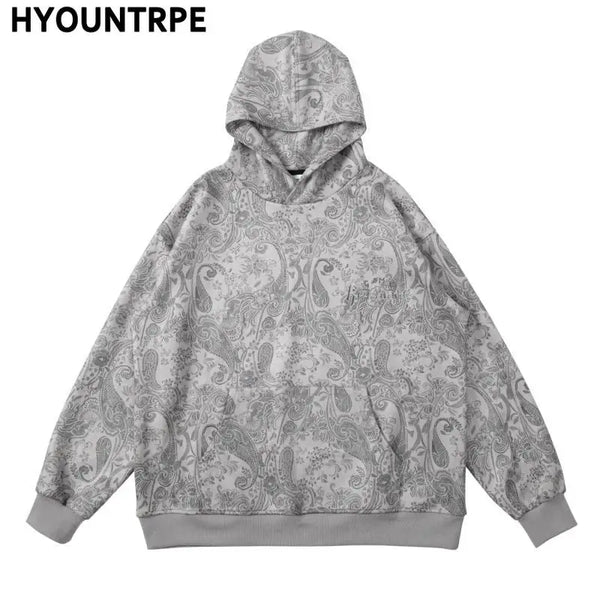 Vaporwave Drop – Fashion Paisy Hoodies Pullover Casual Suede Hooded – Streetwear Fashion for Men & Women
