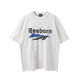 Skater tee with bold flame graphic and graffiti-style font