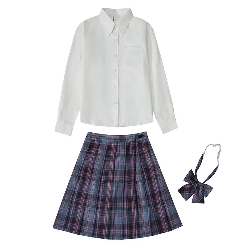 Japanese Korean Student Short Sleeve Sexy Jk Uniform Set High School Clothes Pleated Skirt Girl Seifuku Dress Cosplay Schoolgirl