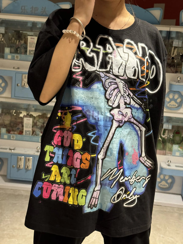 Y2K Angelcore T-Shirt – Winged Manga Girl Graphic Streetwear