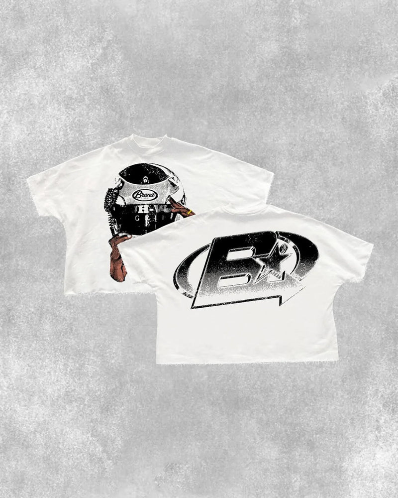 y2k manga flame shirt with comic sketch overlays and tech effect