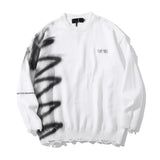 rainbowtouches luxury graffiti hip hop pullover hole oversize sweater men fashion vintage loose long sleeve harajuku sweater unique limited edition hoodie, Y2K vintage urban hoodie, streetwear fashion hoodie