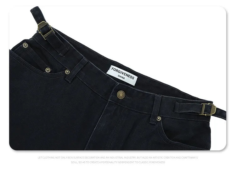 Washed and worn multi-pocket cargo jeans