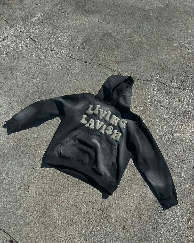 Y2k Winter Long Sleeved Hoodie Sweatshirt Oversized Winter Clothes Streetwear Y2k Vintage Punk Graffiti Print Top School Ootd