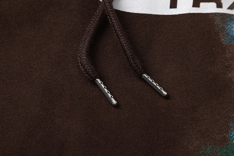 High Street Lightning Foam Print Pullover Fleece Hoodies For Men And W