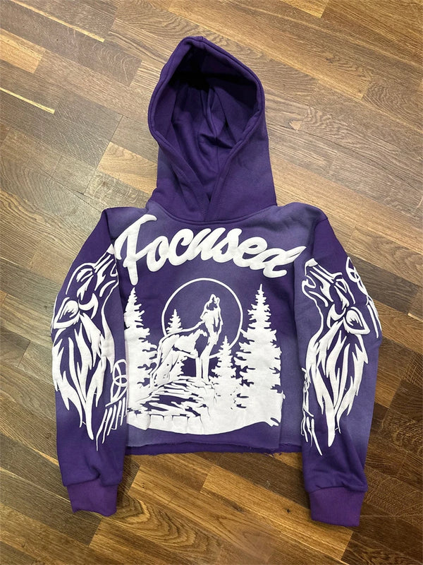 Y2K Pullover Hoodie Long Sleeved Oversize Vintage 3D Printed Clothing