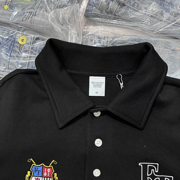 Polo shirt with lapel collar