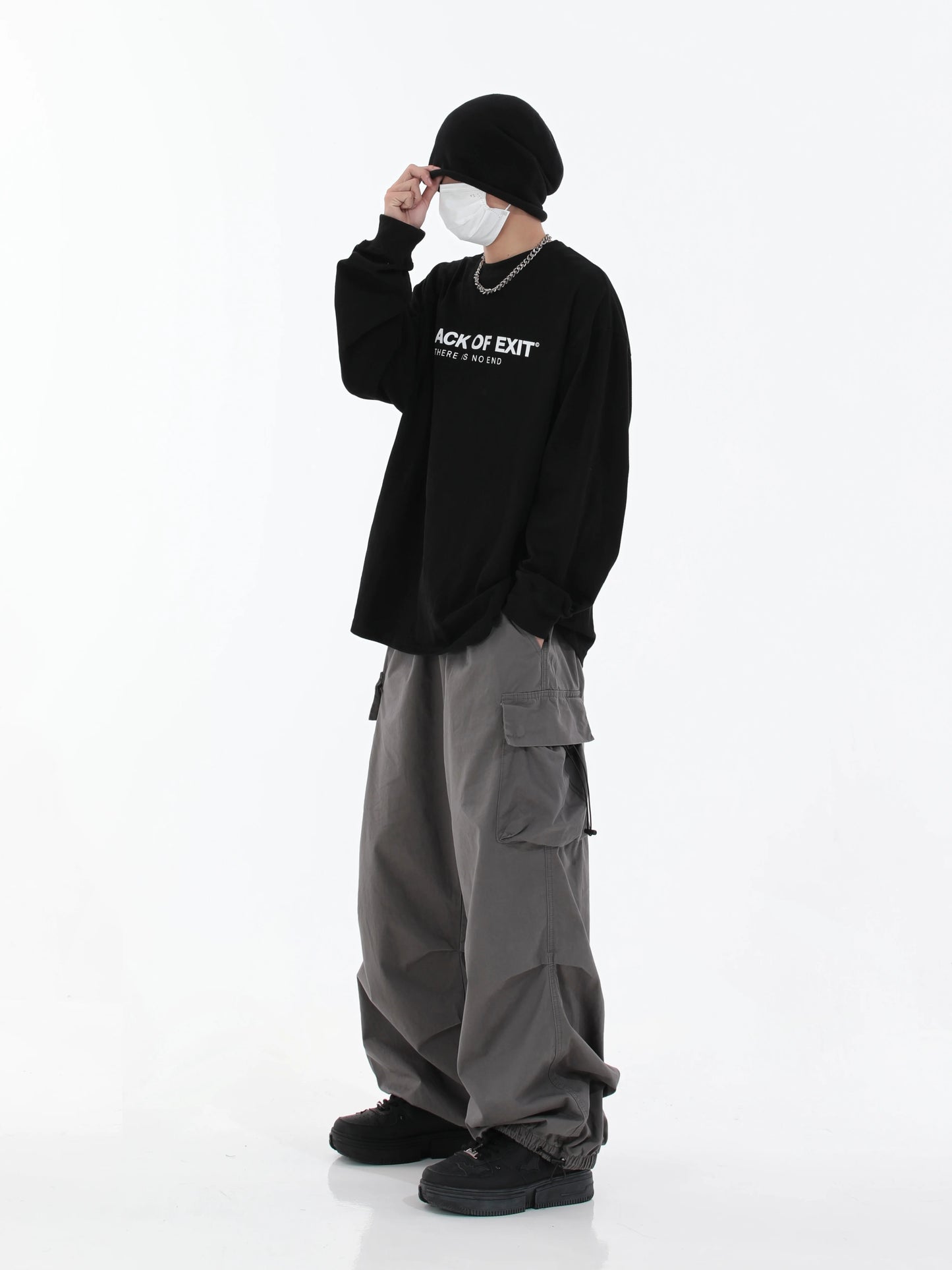 hip hop loose fit elastic waist pants fashion side pocket pants streetwear mens new spring summer casual baggy pants joggers unique joggers style 455