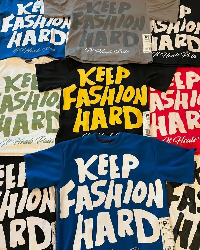 Trapwear Graphic tee – Harajuku Hip Hop Retro Letter Cross Print Oversized Short Sl