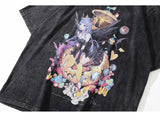 Skatercore Oversized shirt – Aolamegs Mens T Shirt Letter Printed Anime Esthetics Graphic