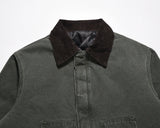Zip-up hooded quilted urban parka windbreaker