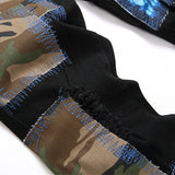 fashion ripped patchwork jeans men harajuku streetwear hip hop black jeans trend slim denim pants unique jeans style 336