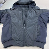 Double zippered hooded down jacket