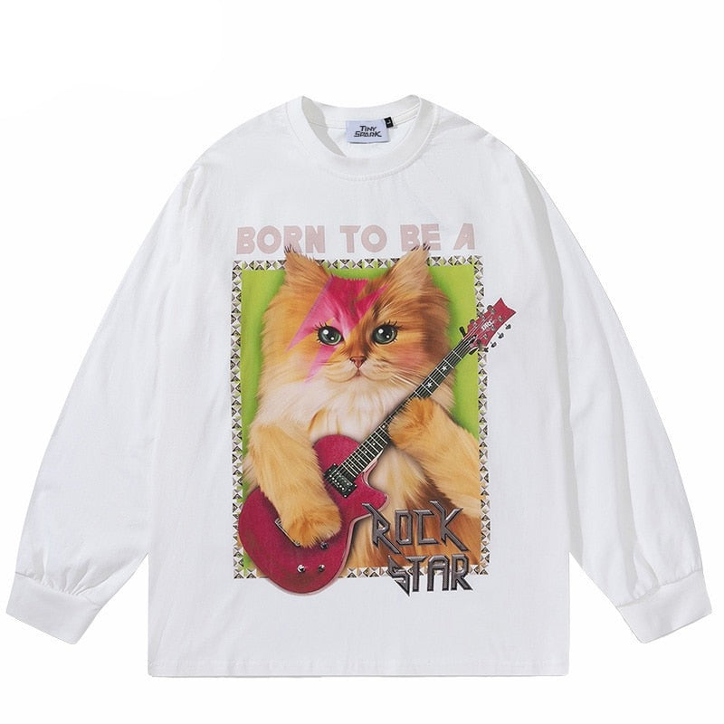 "Rockstar" Unisex Men Women Streetwear Graphic Sweatshirt Daulet Apparel