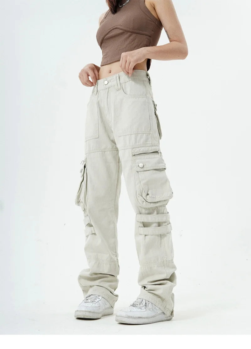 hip hip pants retro cargo harem pant streetwear side pockets harajuku joggers unisex new casual loose straight cotton trousers streetwear sweatpants