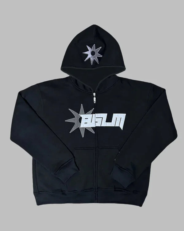 Y2k Long Sleeved Pullover Hoodie With Cartoon Print Pattern Tops Streetwear Vintage Hoodie School Outfit Punk High Street Ootd