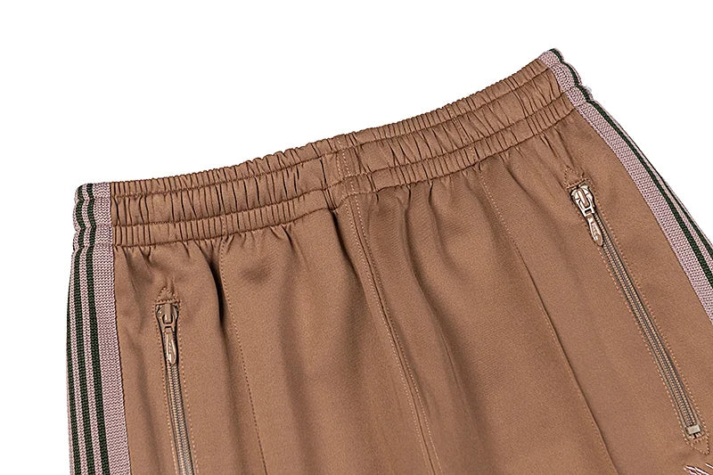 good quality brown motion casual pants men woman lovers trend side edge weaving embroidery drawstring loose trousers unique default style 5005