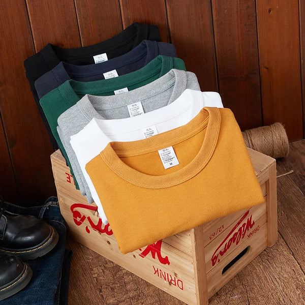 Y2k Crying angel – Amekaji Vintage T Shirt Men 2023 Summer New Heavy Cotton Sol