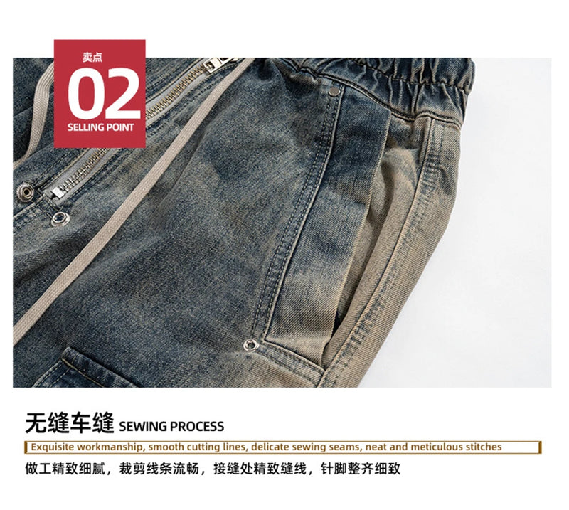 baggy jeans side pocket loose denim pants men luxury designer fashion harajuku streetwear baggy jeans trousers unique jeans style 2287